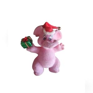 Rare Vintage flocked plastic Wuzzle Christmas ornament